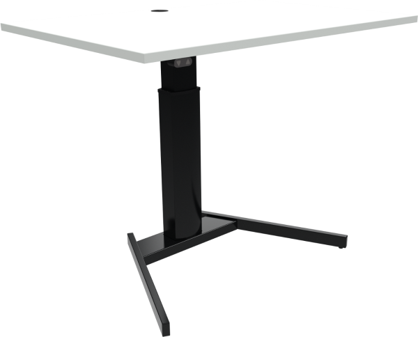 Hæve-/sænkebord ZenNord OptiHeight enkeltben skrivebord firkantet 120Ã80 cm hvid/sort